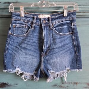 Abercrombie & Fitch Blue Distressed Jean Shorts